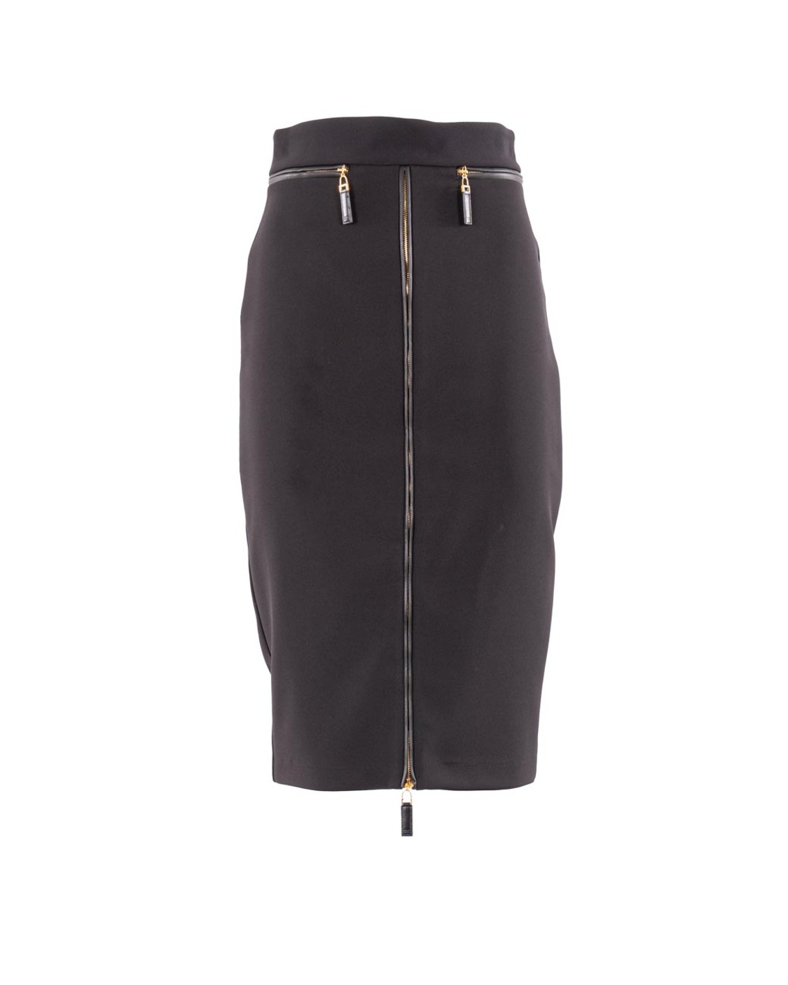 shop ELISABETTA FRANCHI  Gonna: Elisabetta Franchi gonna in crêpe leggero con zip.
Fodera in raso monogram.
Dettagli in materiale sintetico effetto pelle.
Zip con tirazip.
Chiusura con zip invisibile.
Vestibilità slim.
Composizione: 95%Poliestere 05%Elastane.
Made in Italy.. GO13456E2-110 number 6340924
